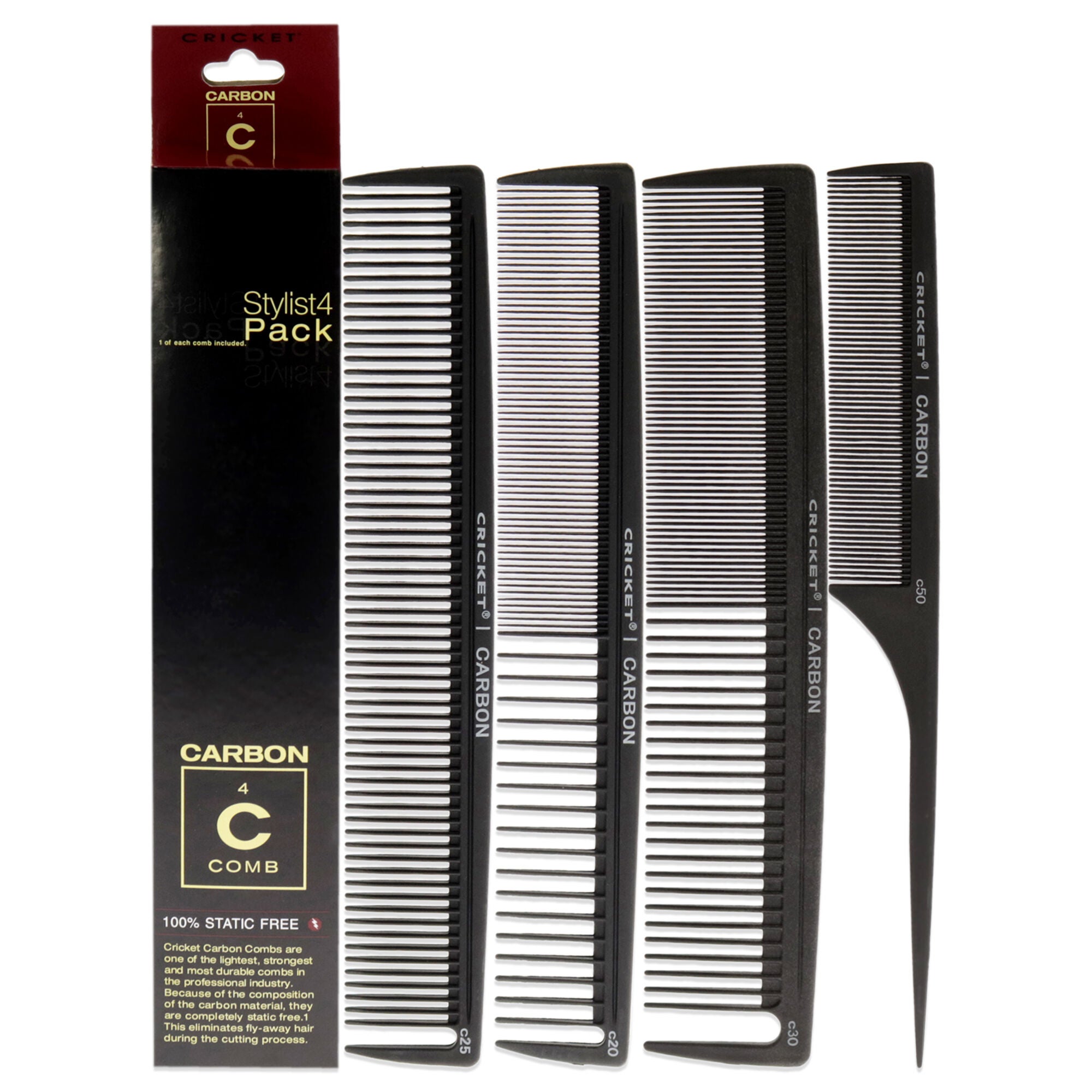 Carbon Comb Stylish 4-Pack Set, , alternate image number 1