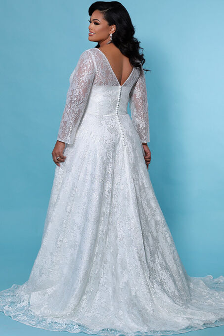 Lily Wedding Dress Long Sleeve Lace Gown Ivory Size 30, , alternate image number null
