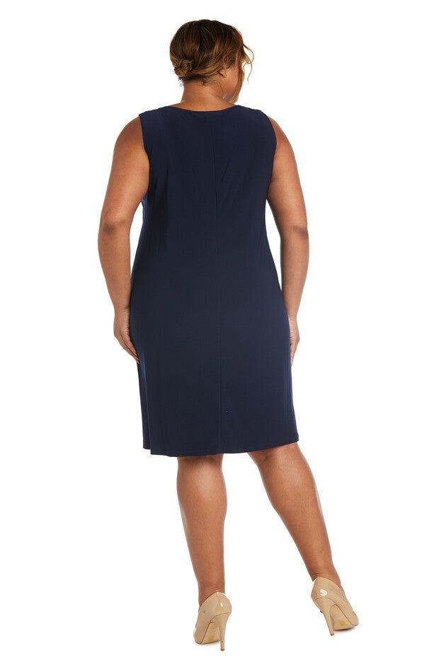 3/4 Sleeve Two Piece Jacket and Dress Set with Metallic Detail, , alternate image number 3