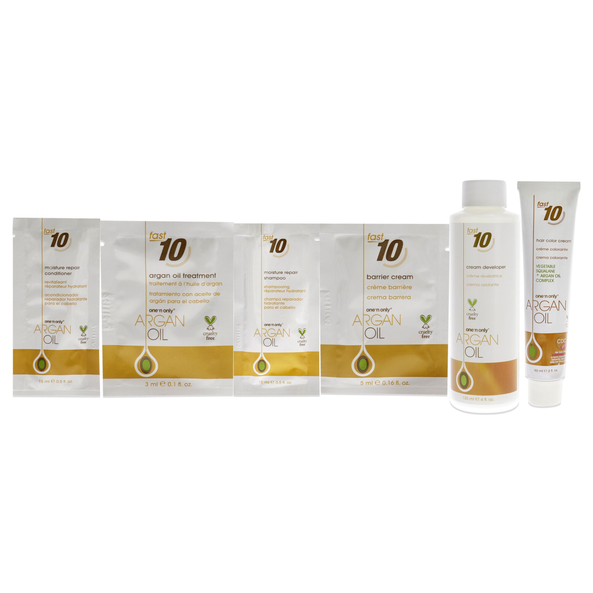 Argan Oil Fast 10 Permanent Hair Color Kit - 8S Sandy Light Blonde by One n Only for Unisex - 1 Pc Hair Color, See Description, alternate image number 3