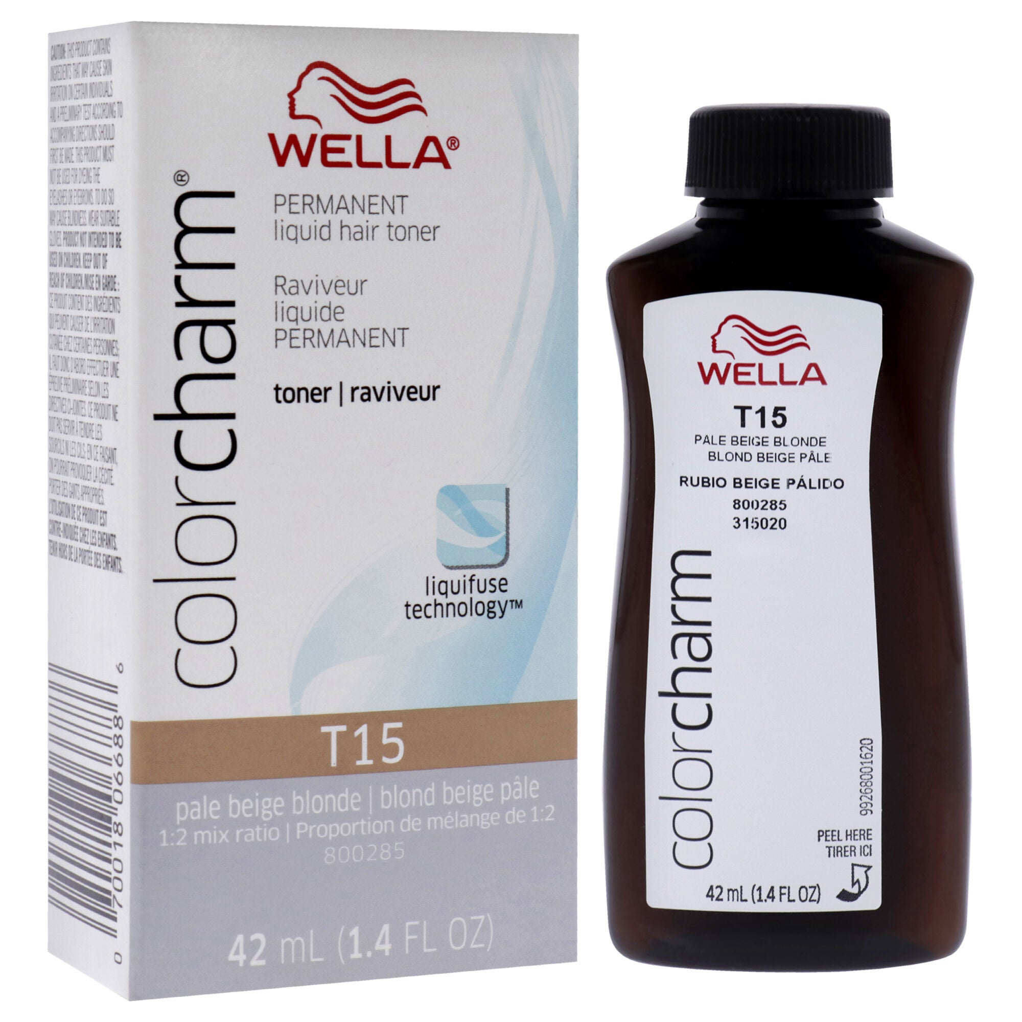 Color Charm Permanent Toner - T15 Pale Beige Blonde by Wella for Unisex - 1.4 oz Toner, , alternate image number 5