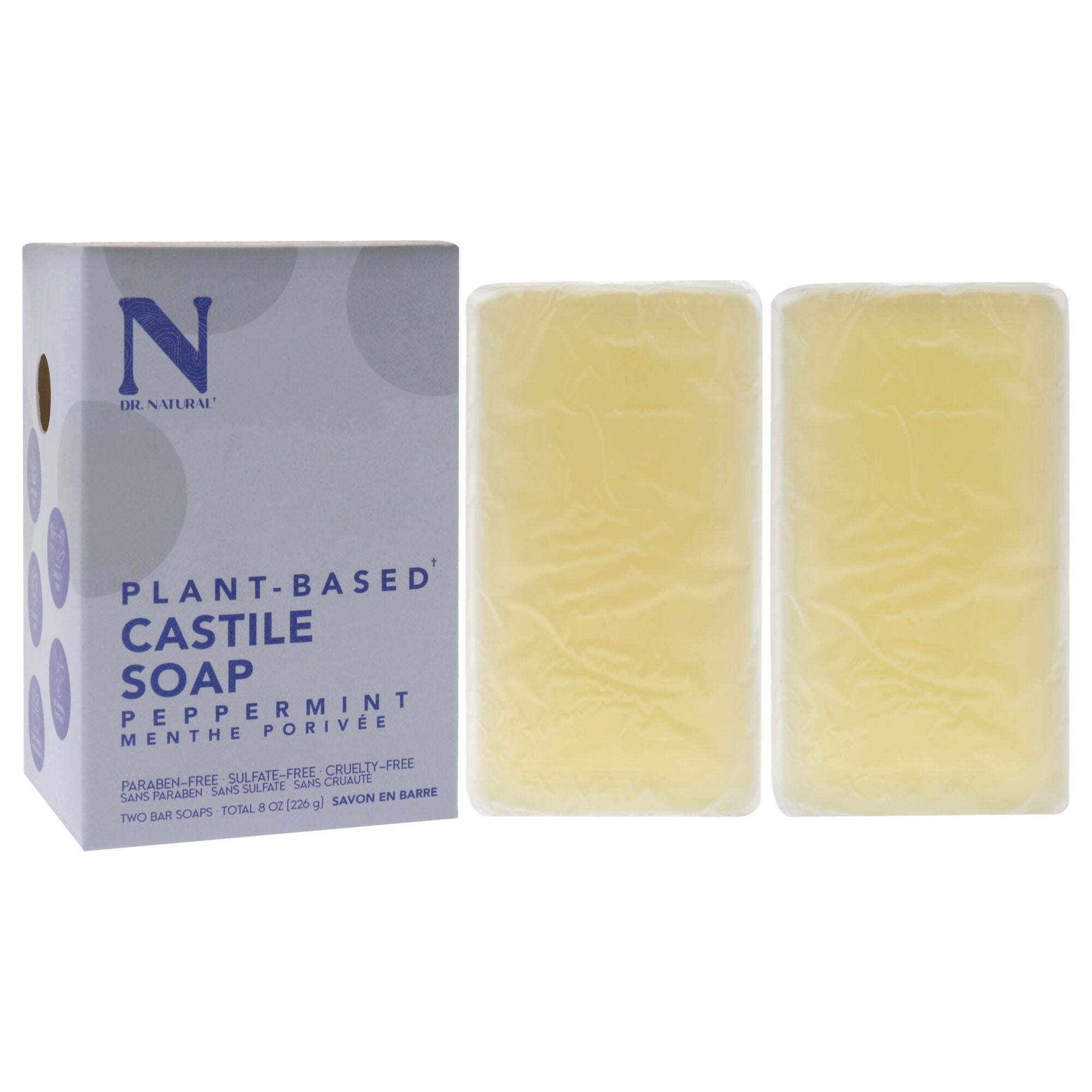 Castile Bar Soap - Peppermint by Dr. Natural for Unisex - 2 x 8 oz Soap, See Description, alternate image number 1