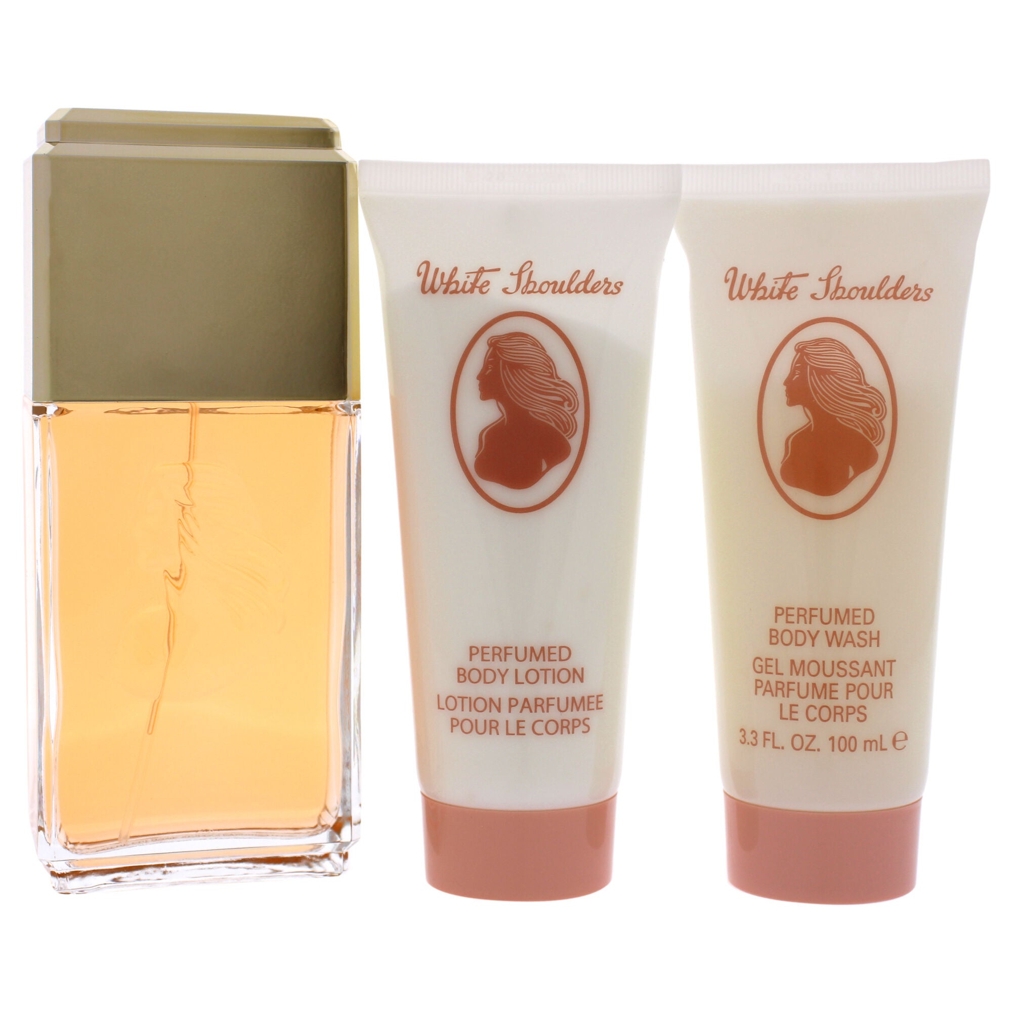 White Shoulders by Evyan for Women - 3 Pc Gift Set 4.5oz EDC Spray, 3.3oz Perfumed Body Lotion, 3.3oz Perfumed Body Wash, , alternate image number 4