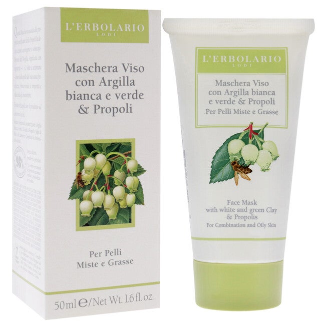Face Mask - White and Green Clay by LErbolario for Unisex - 1.6 oz Mask, NA, alternate image number null