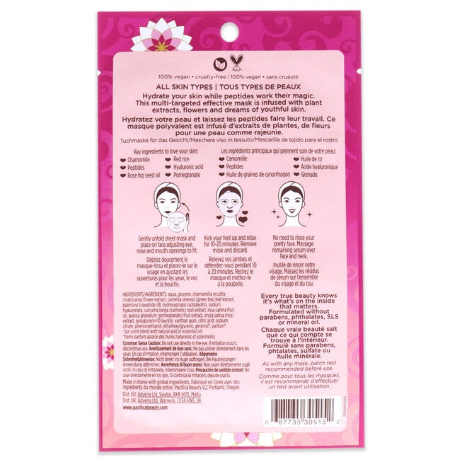 Disobey Time Facial Mask - Rose and Peptide by Pacifica for Unisex - 1 Pc Mask, , alternate image number null