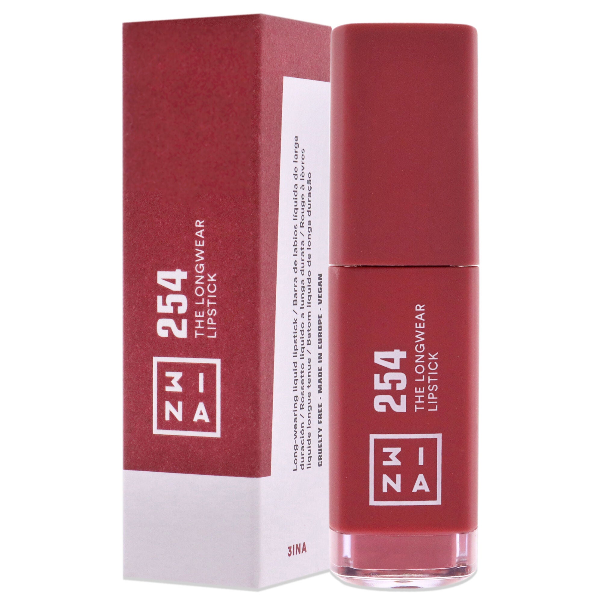 The Longwear Lipstick - 254 Dark Pink Nude by 3INA for Women - 0.20 oz Lipstick, , alternate image number 7