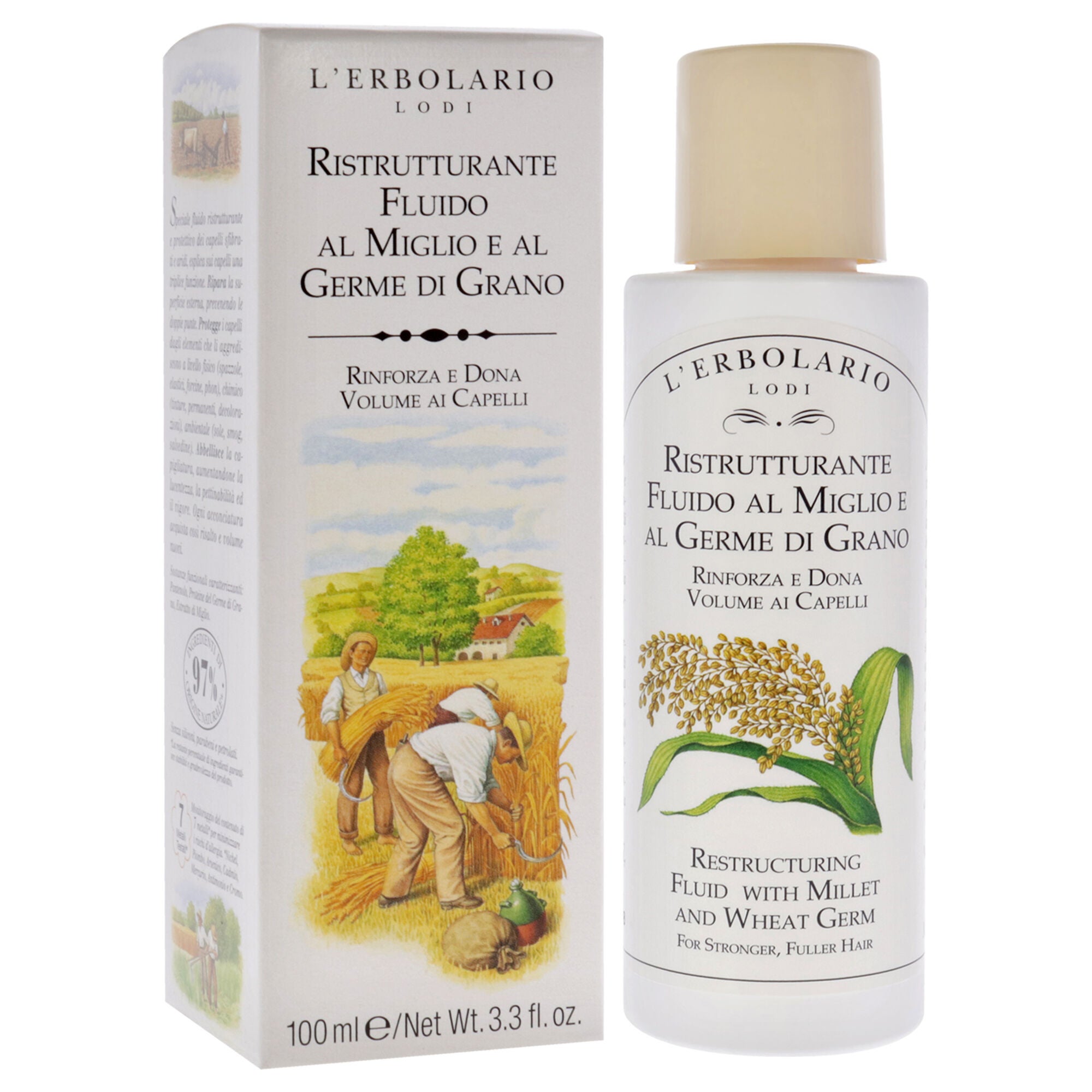 Restructuring Fluid - Millet and Wheat Germ by LErbolario for Unisex - 3.3 oz Fluid, See Description, alternate image number 1