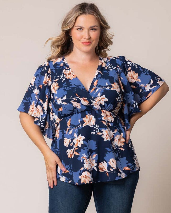 Seaside Serenade Top, Blue Blossom Bliss, hi-res image number 0