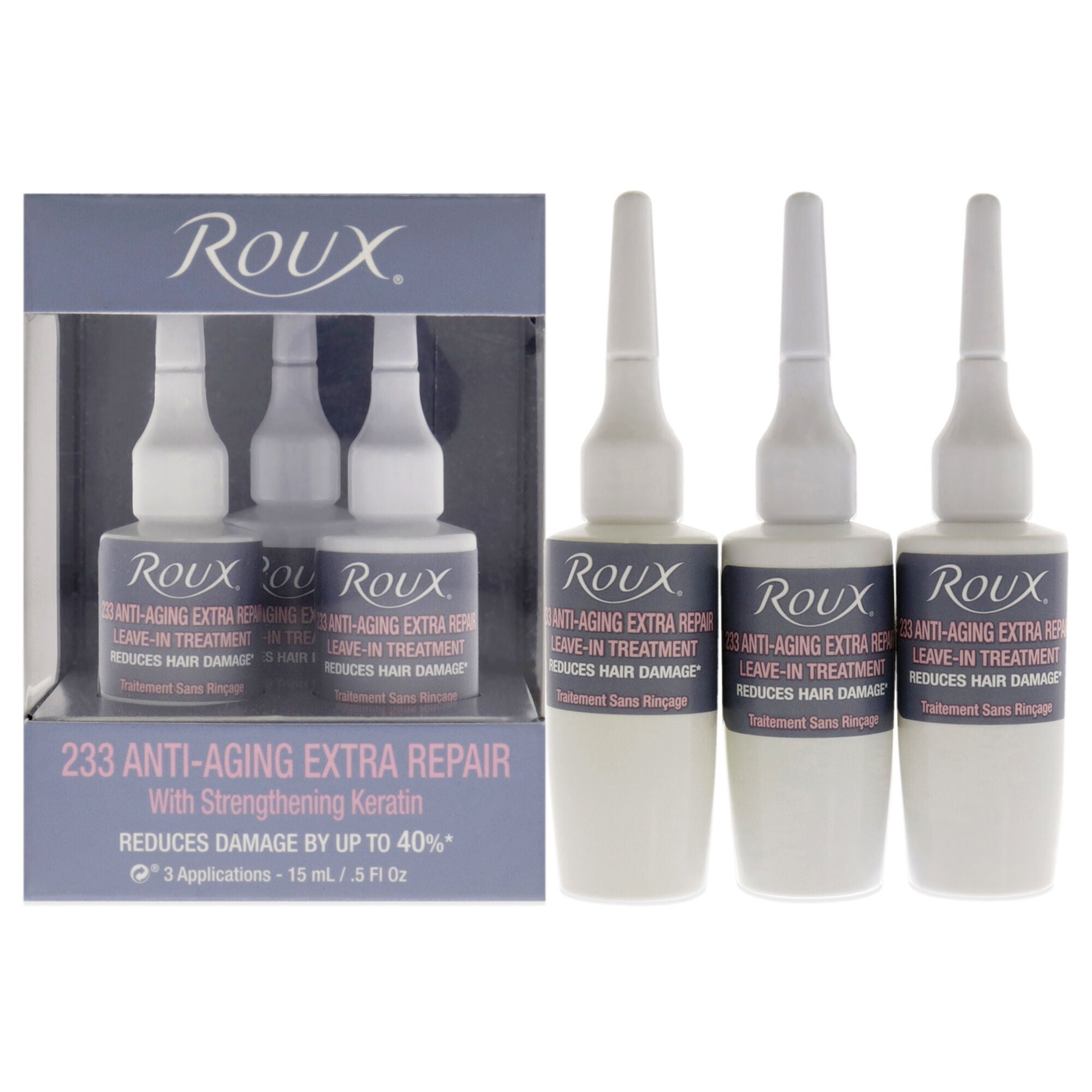 Anti-Aging Extra Repair Leave-In Treatment - 233 by Roux for Unisex - 3 x 0.5 oz Treatment, See Description, hi-res image number 0