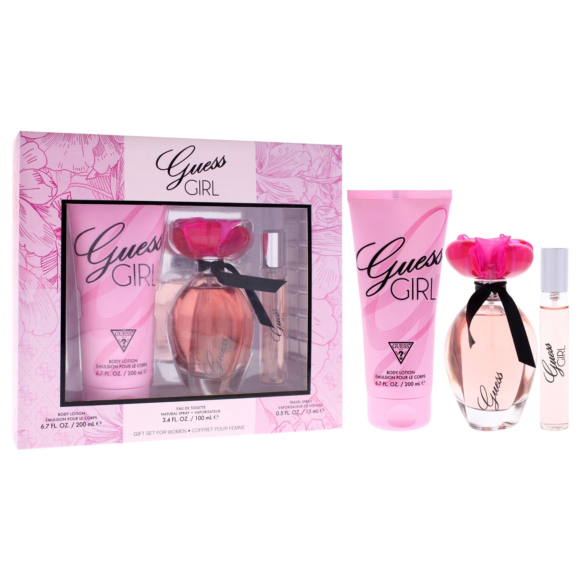 Guess Girl by Guess for Women - 3 Pc Gift Set 3.4oz EDT Spray, 0.5oz EDT Spray, 6.7oz Body Lotion, See Description, alternate image number 1