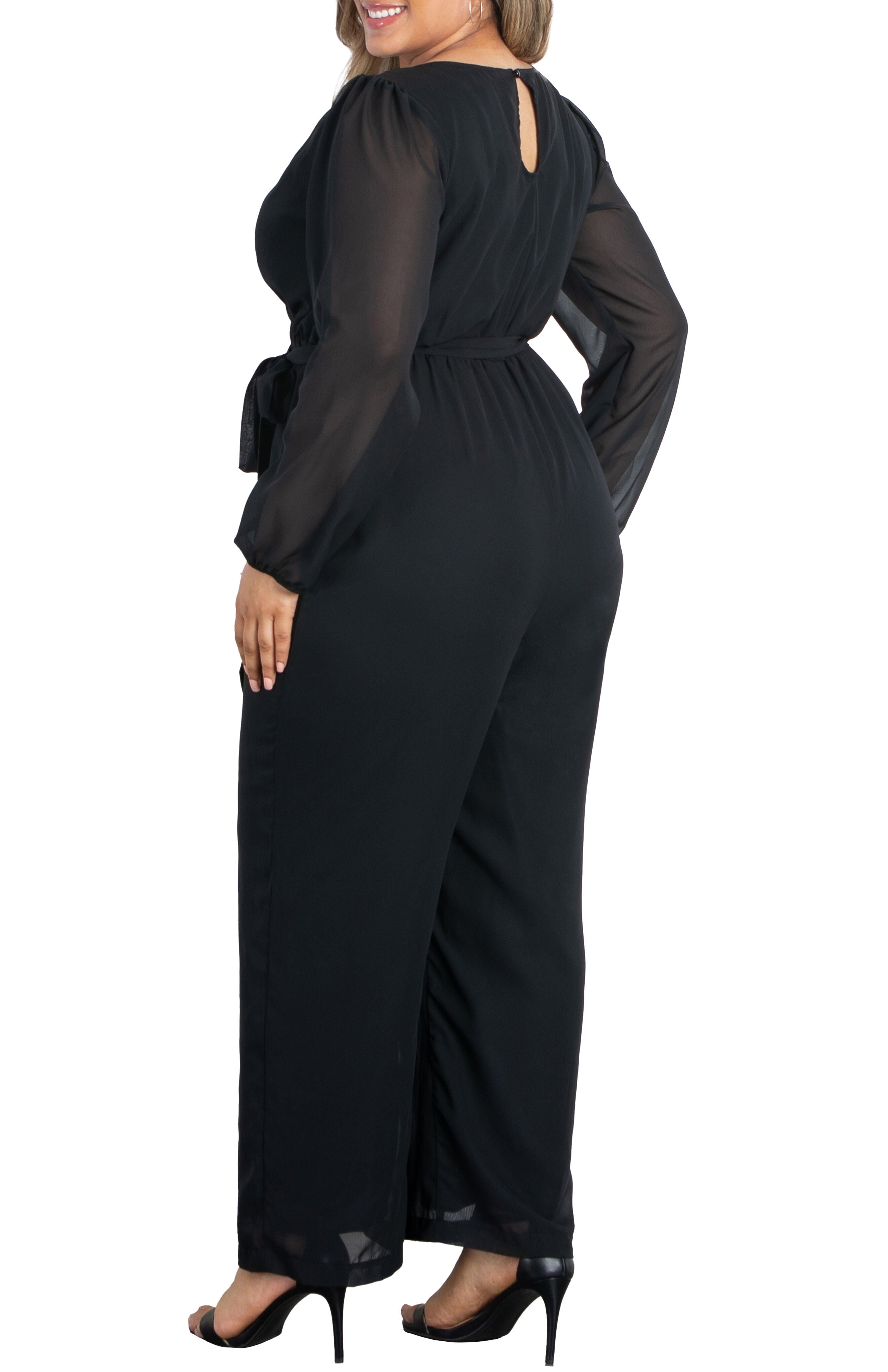 Celina Chiffon Jumpsuit, BLACK NOIR / Black, alternate image number 3