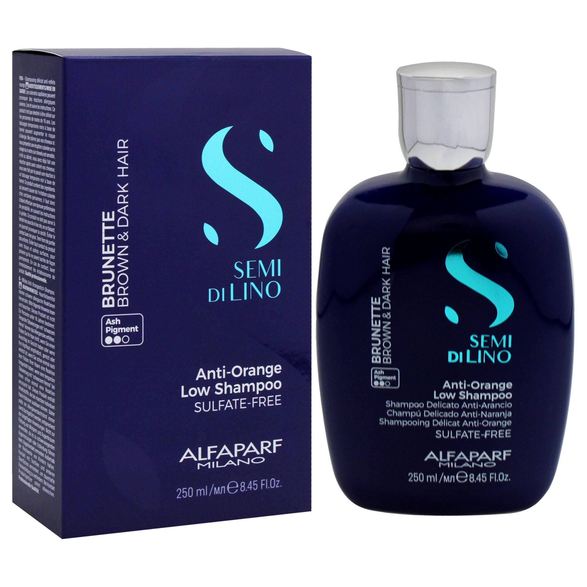 Semi Di Lino Brunette Anti-Orange Low Shampoo by Alfaparf Milano for Unisex - 8.45 oz Shampoo, See Description, alternate image number 2