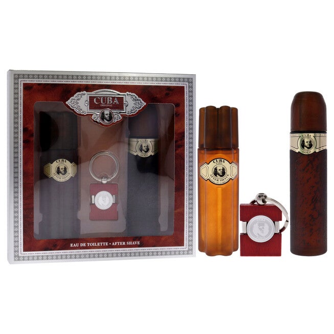Cuba Gold by Cuba for Men - 3 Pc Gift Set 3.3oz EDT Spray, 3.3oz After Shave, Keychain, NA, alternate image number null