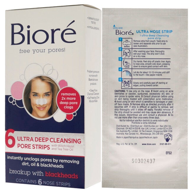 Ultra Deep Cleansing Pore Strips by Biore for Unisex - 6 Pc Pore Strips, , alternate image number null