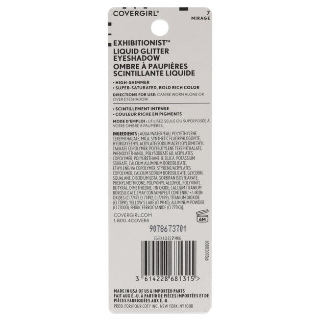 Exhibitionist Liquid Glitter Eyeshadow - 7 Mirage by CoverGirl for Women - 0.13 oz Eye Shadow, NA, alternate image number null
