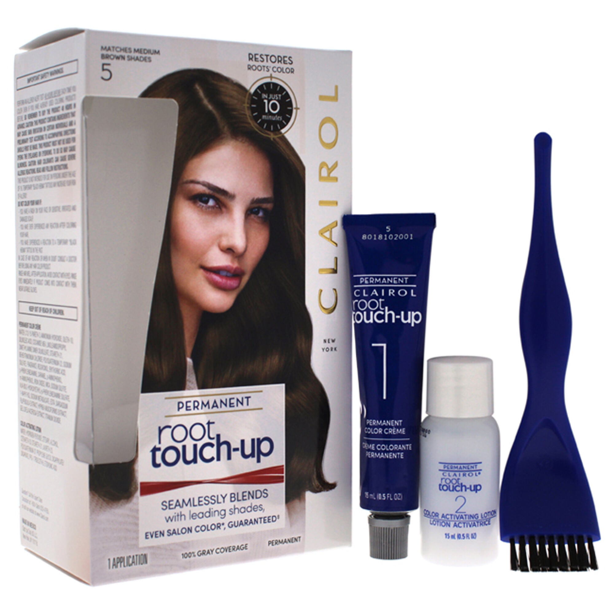 Nice n Easy Root Touch-Up Permanent Color - 5 Medium Brown by Clairol for Women - 1 Application Hair Color, See Description, hi-res image number 0
