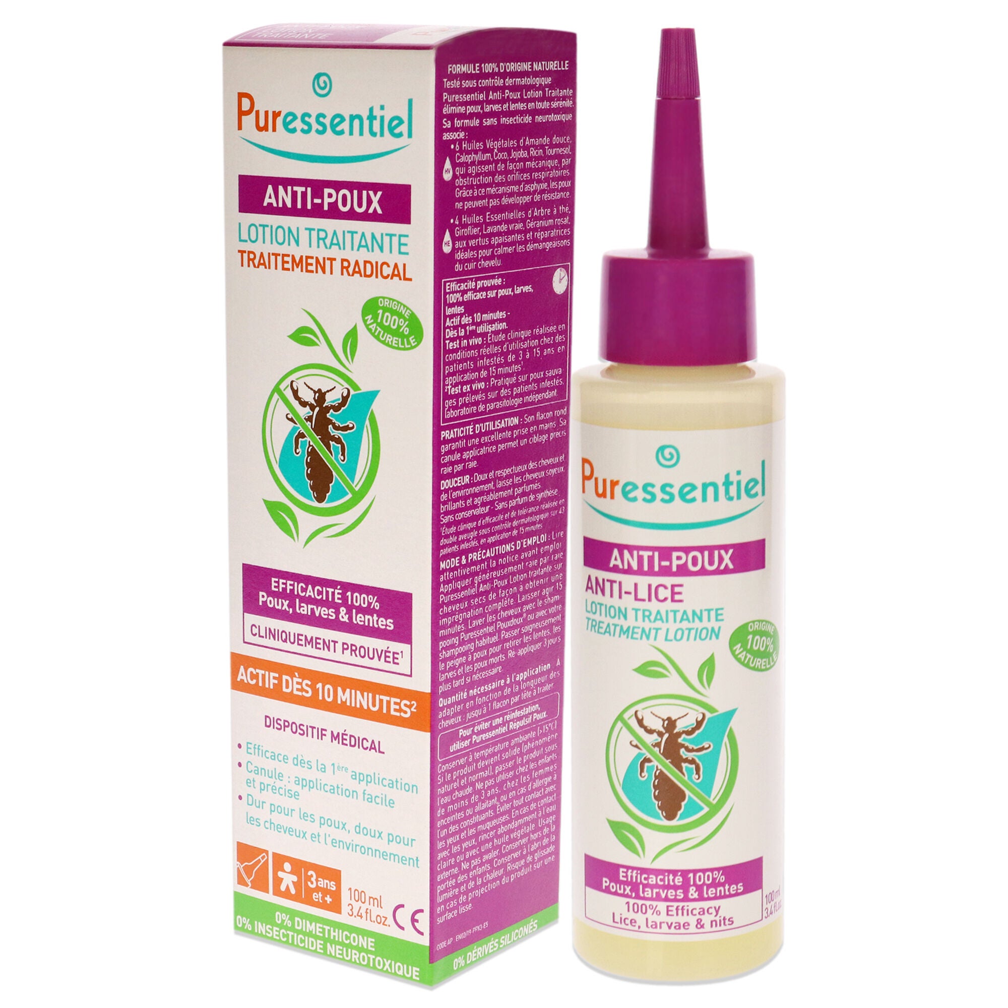 Anti-Lice Treatment Lotion by Puressentiel for Unisex - 3.4 oz Treatment, See Description, alternate image number 2