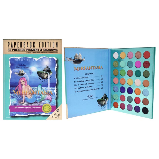 Merfantasia Eyeshadow Palette - Paperback Edition by Rude Cosmetics for Women - 0.74 oz Eye Shadow, See Description, hi-res image number 0