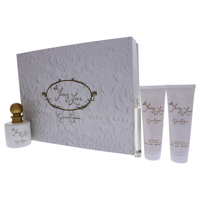 Fancy Love by Jessica Simpson for Women - 4 Pc Gift Set 3.4oz EDP Spray, 0.34oz EDP Mini Spray, 3oz Body Lotion, 3oz Bath and Shower Gel, See Description, alternate image number 3