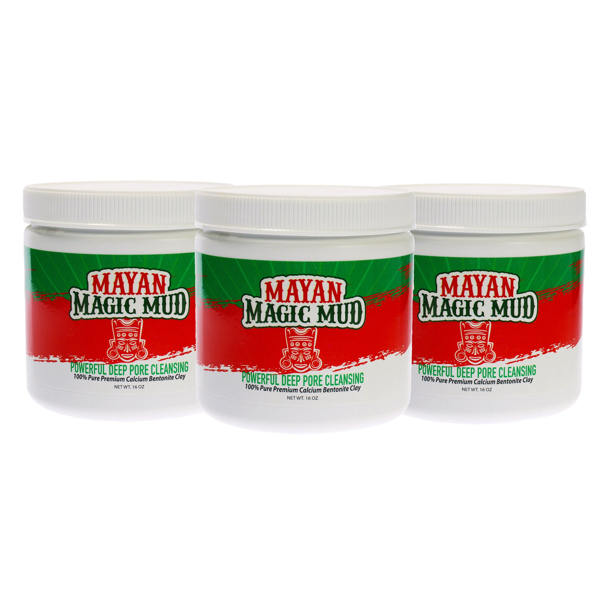 Powerful Deep Pore Cleansing Clay by Mayan Magic Mud for Unisex - 16 oz Cleanser - Pack of 3, See Description, hi-res image number 0