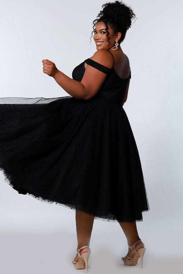 Vision Of Love Tea-Legnth Dress Black Size 14, , alternate image number 1