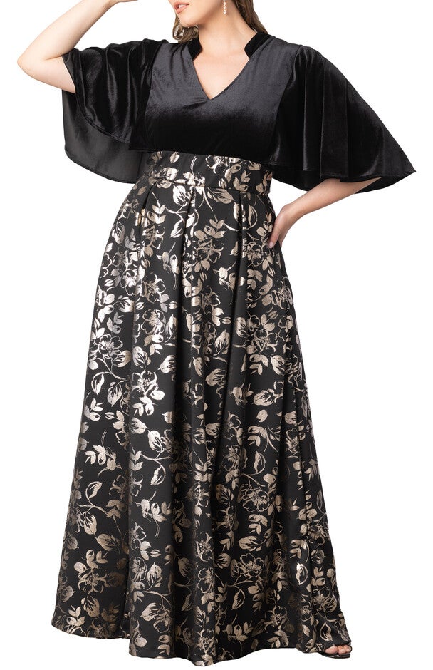 Radiant Opulence Evening Gown, GILDED NOIR / Black, hi-res image number 0