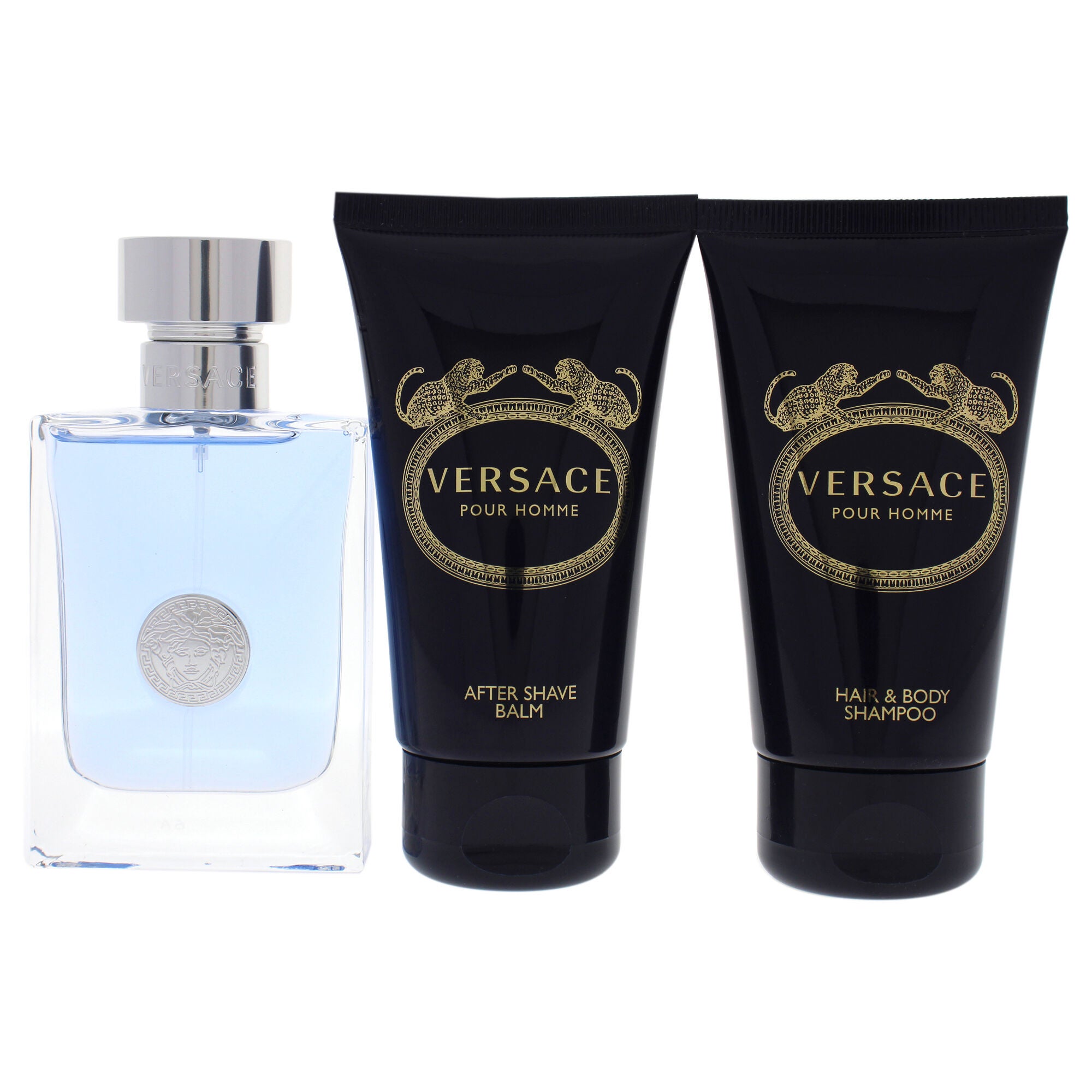 Versace Pour Homme by Versace for Men - 3 Pc Gift Set 1.7oz EDT Spray, 1.7oz Hair and Body Shampoo, 1.7oz After Shave Balm, See Description, alternate image number 1