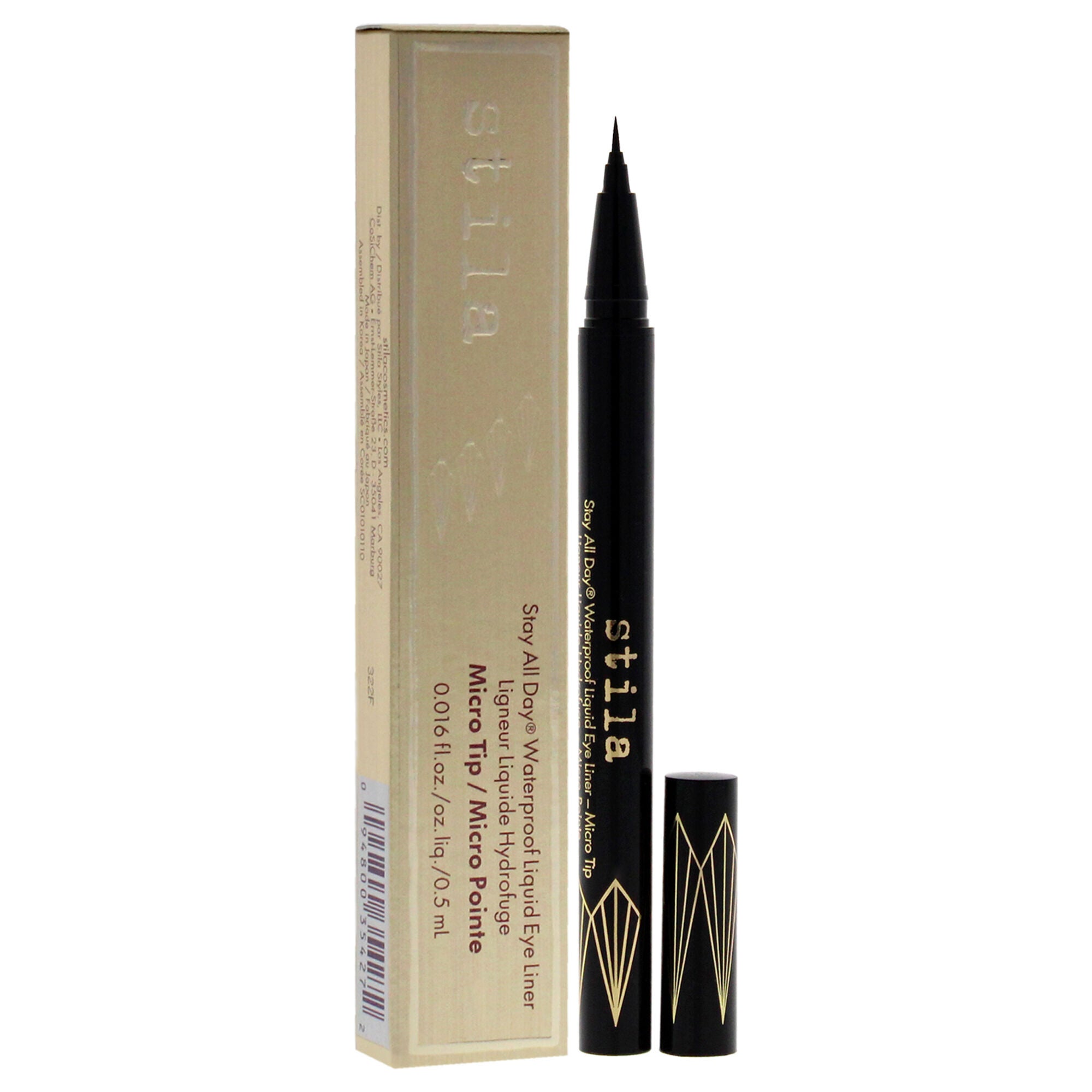 Stay All Day Waterproof Liquid Eye Liner Micro Tip - Intense Black by Stila for Women - 0.016 oz Eyeliner, See Description, alternate image number 2
