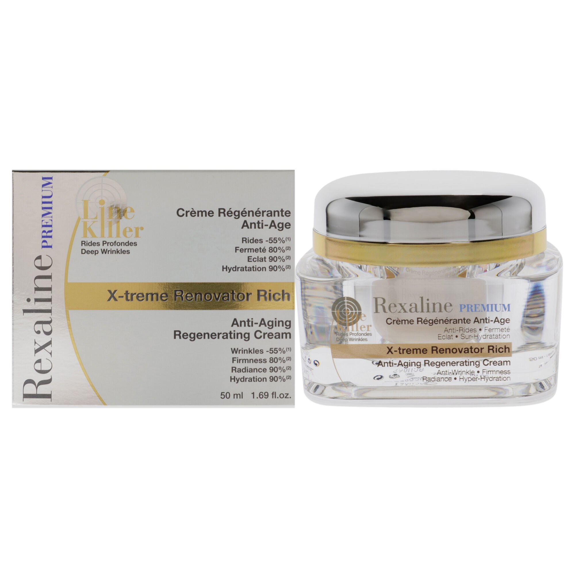 Line Killer X-Treme Renovator Rich Anti-Aging Regenerating Cream by Rexaline for Unisex - 1.69 oz Cream, See Description, hi-res image number 0