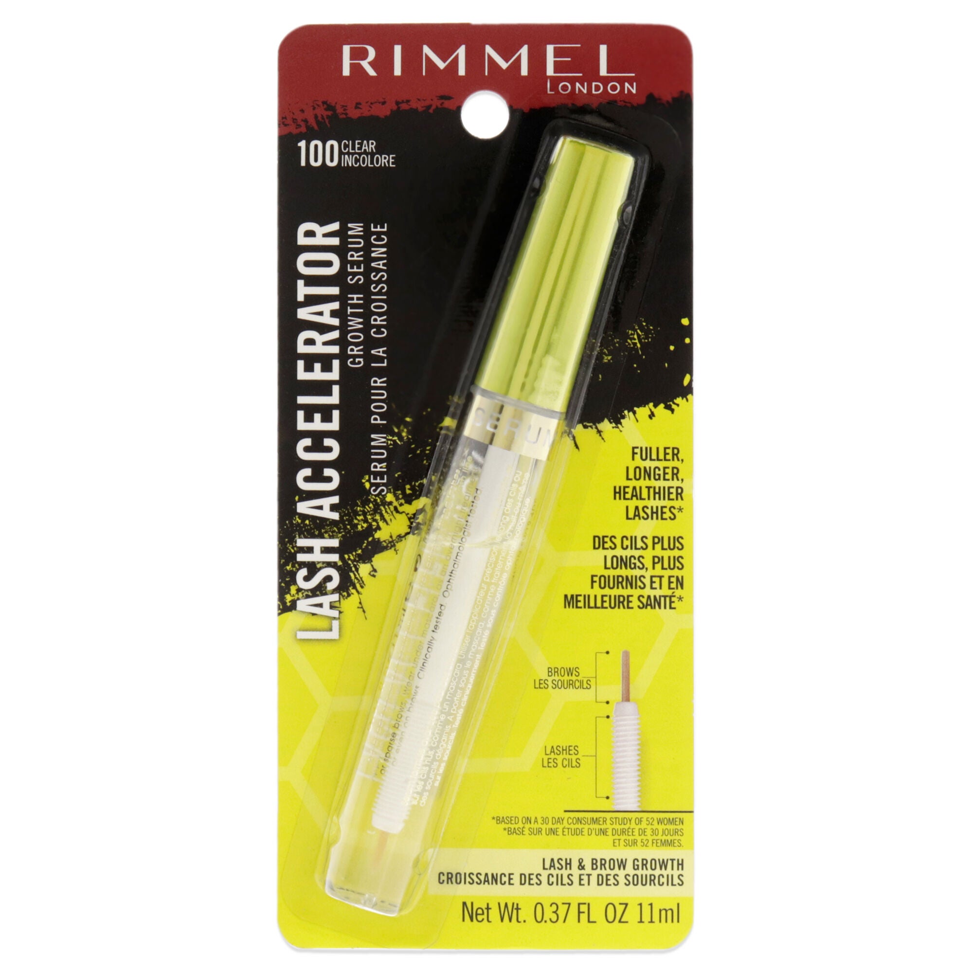 Lash Accelerator Growth Serum - 100 Clear by Rimmel London for Women - 0.37 oz Serum, See Description, hi-res image number 0