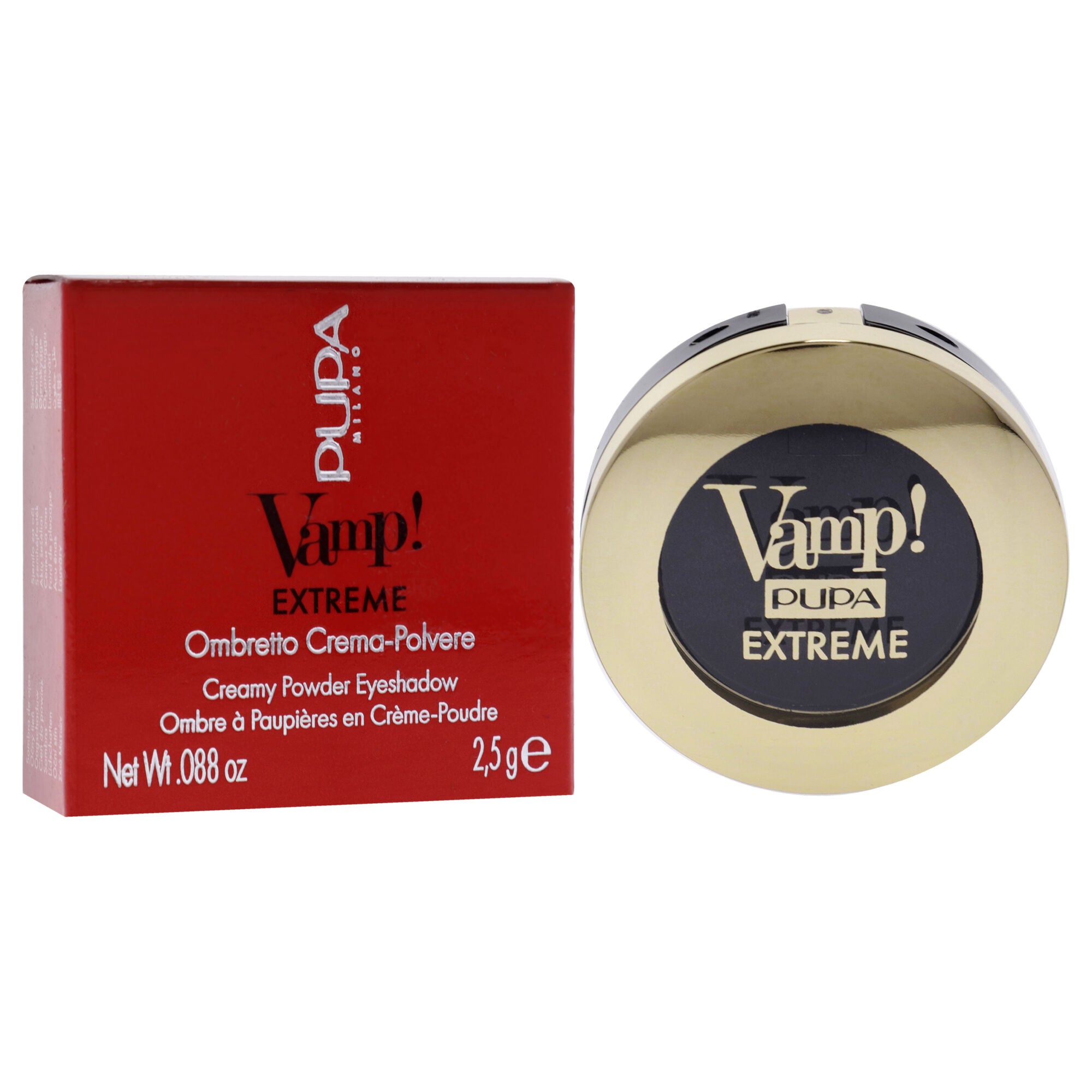 Vamp! Extreme Creamy Powder Eyeshadow - 004 Extreme Black by Pupa Milano for Women - 0.088 oz Eye Shadow, See Description, alternate image number 1