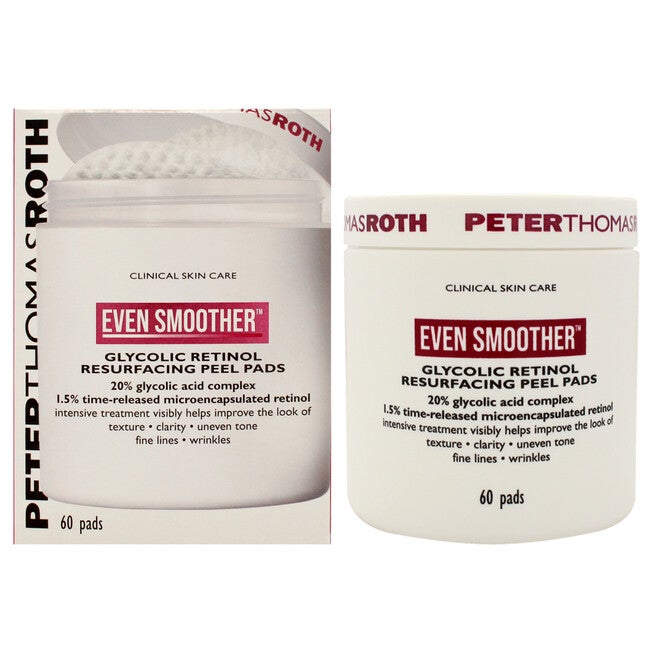 Even Smoother Glycolic Retinol Resurfacing Peel Pads by Peter Thomas Roth for Women - 60 Pads Treatment, See Description, hi-res image number null