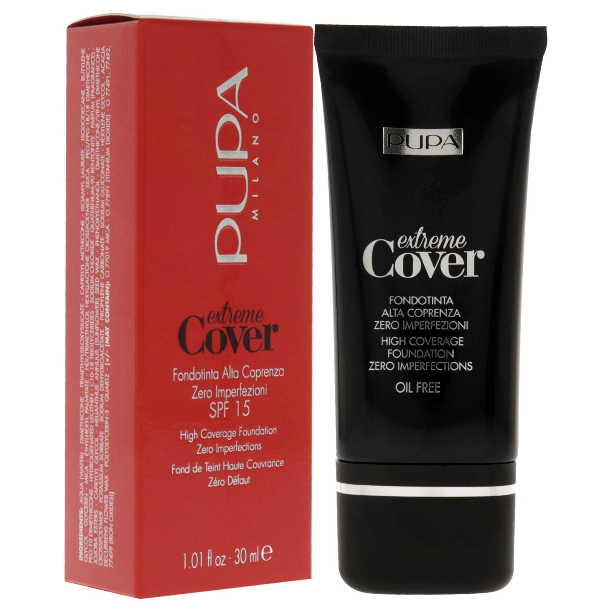 Extreme Cover Foundation SPF 15 - 010 Alabaster by Pupa Milano for Women - 1.01 oz Foundation, See Description, alternate image number 1