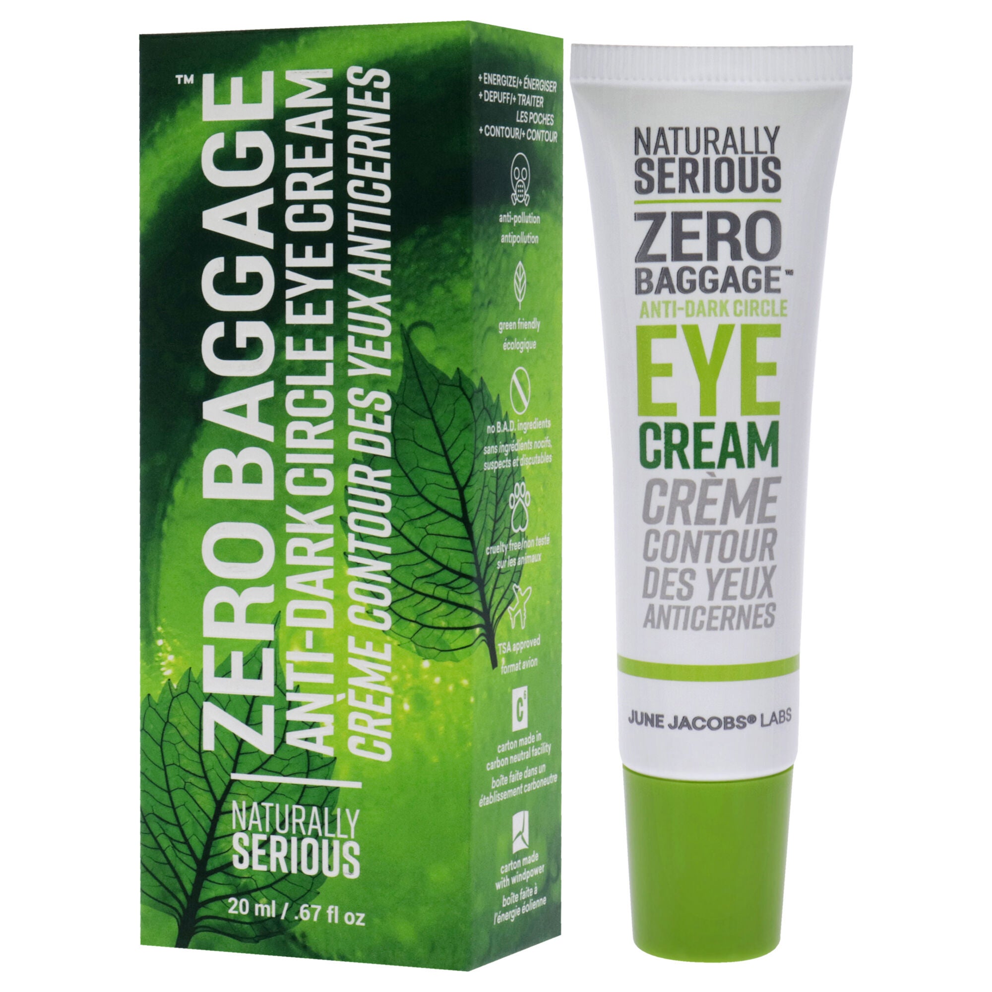 Zero Baggage Anti-Dark Circle Eye Cream by Naturally Serious for Unisex - 0.67 oz Eye Cream, , alternate image number 7