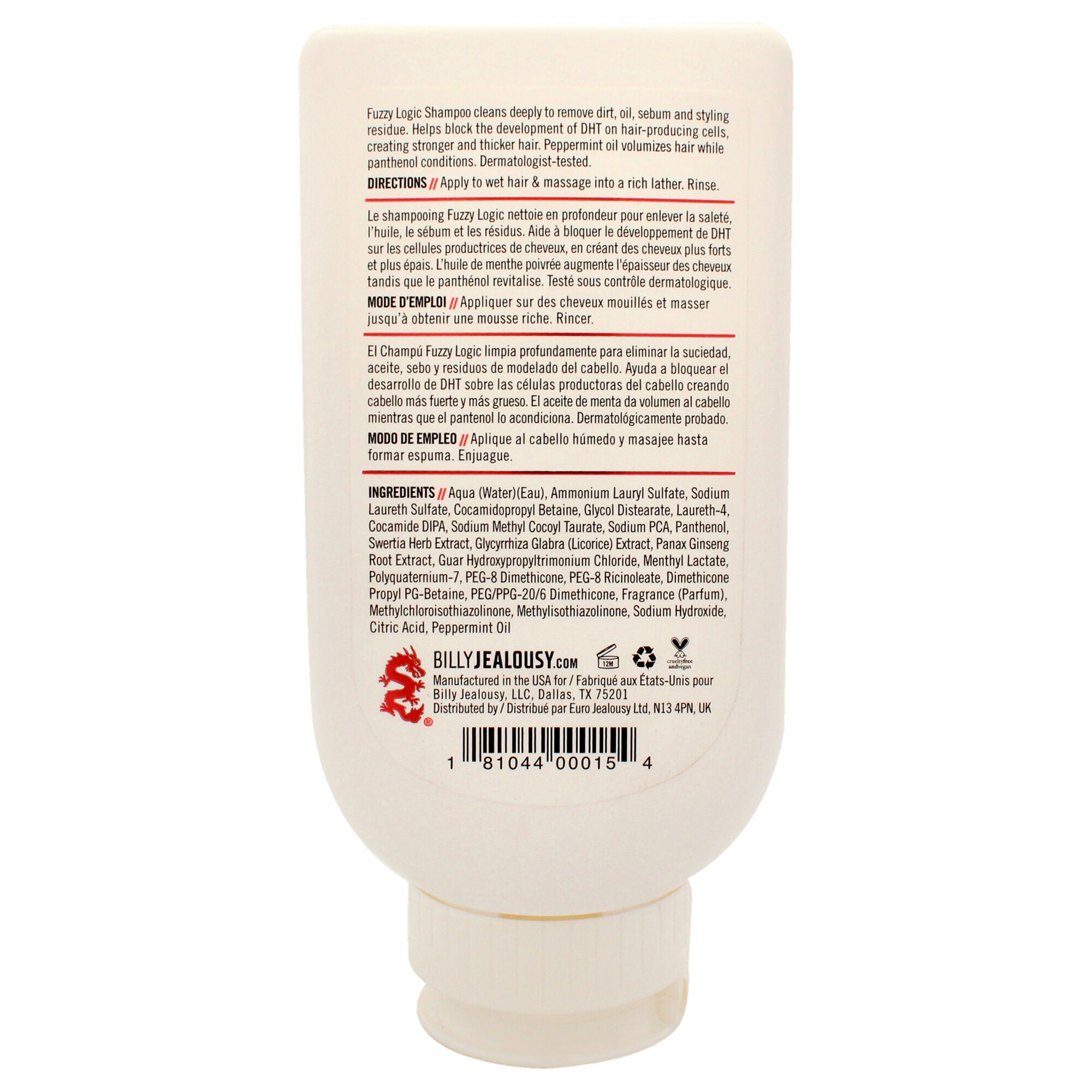 Fuzzy Logic Strengthening Shampoo by Billy Jealousy for Men - 8 oz Shampoo, See Description, alternate image number 1