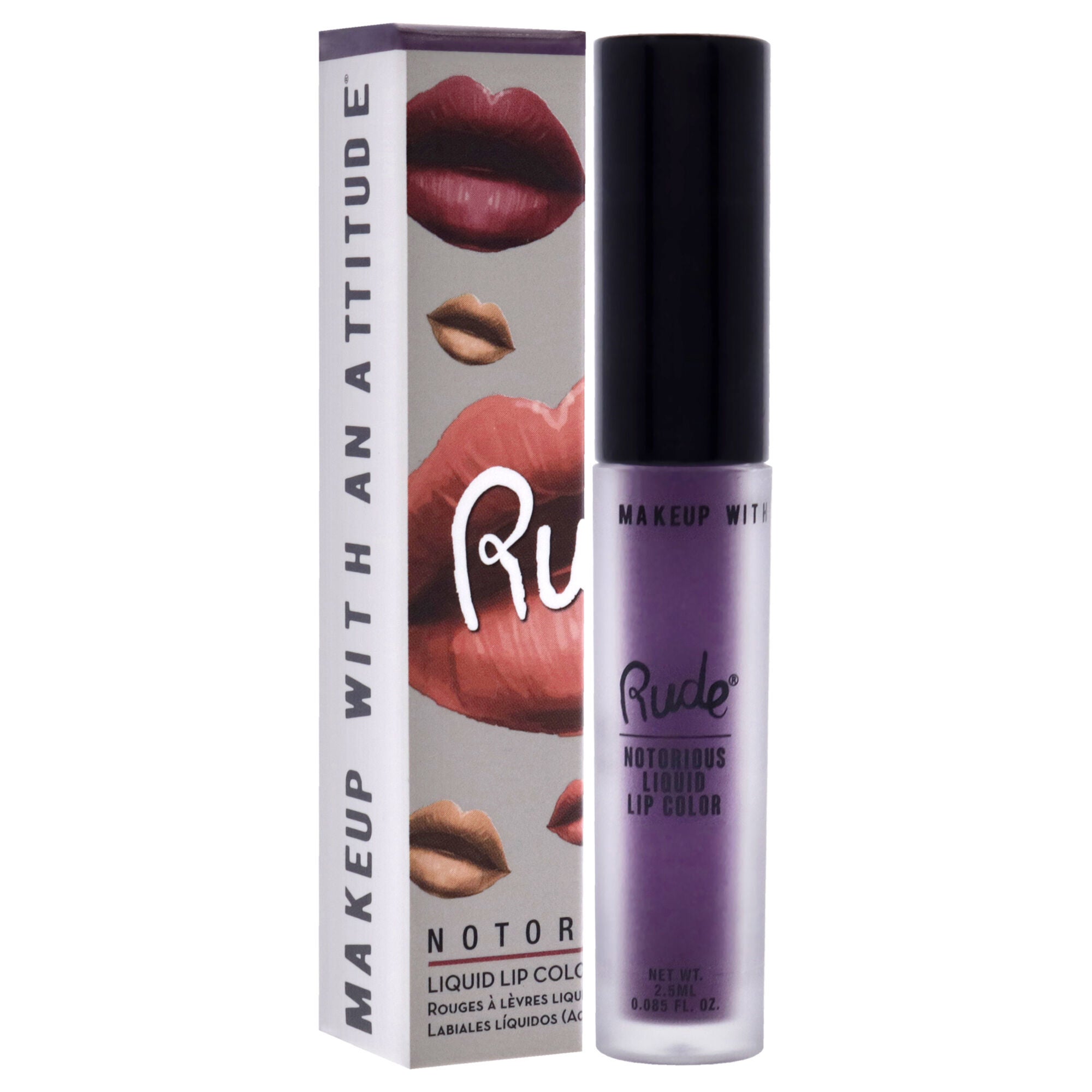 Notorious Liquid Lip Color - Madly Mental by Rude Cosmetics for Women - 0.1 oz Lipstick, See Description, alternate image number 1