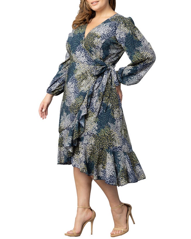 Julia Long Sleeve Wrap Dress, , alternate image number 7