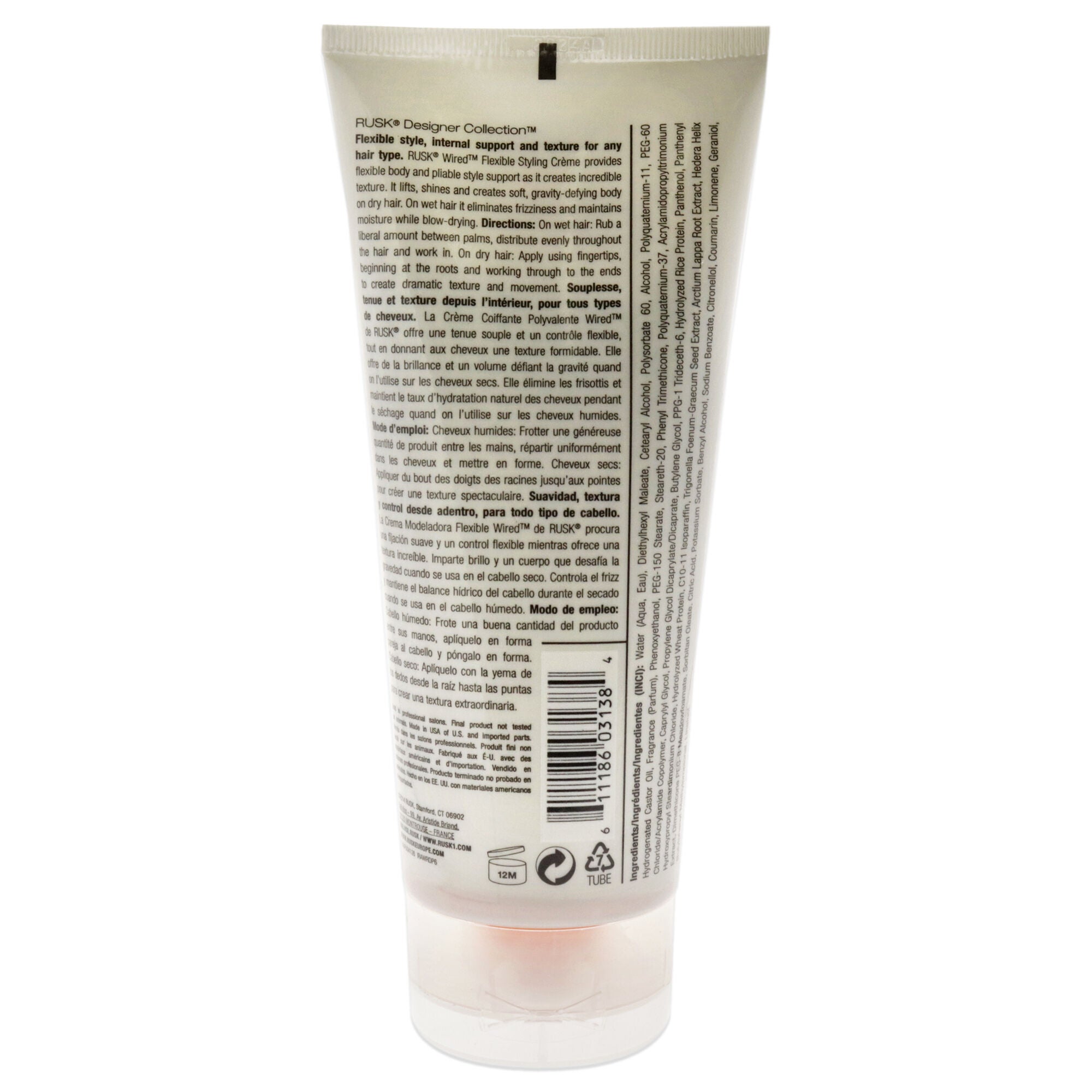 Wired Flexible Styling Creme by Rusk for Unisex - 6 oz Cream, See Description, alternate image number 1