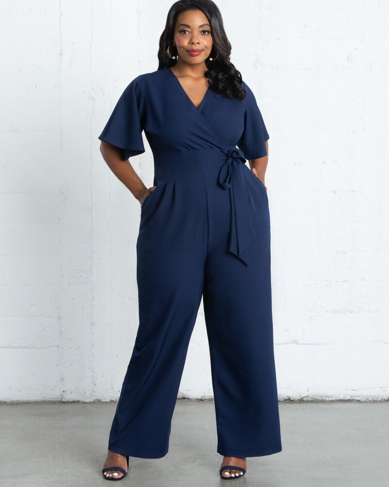 Charisma Crepe Jumpsuit, Nouveau Navy, alternate image number 2