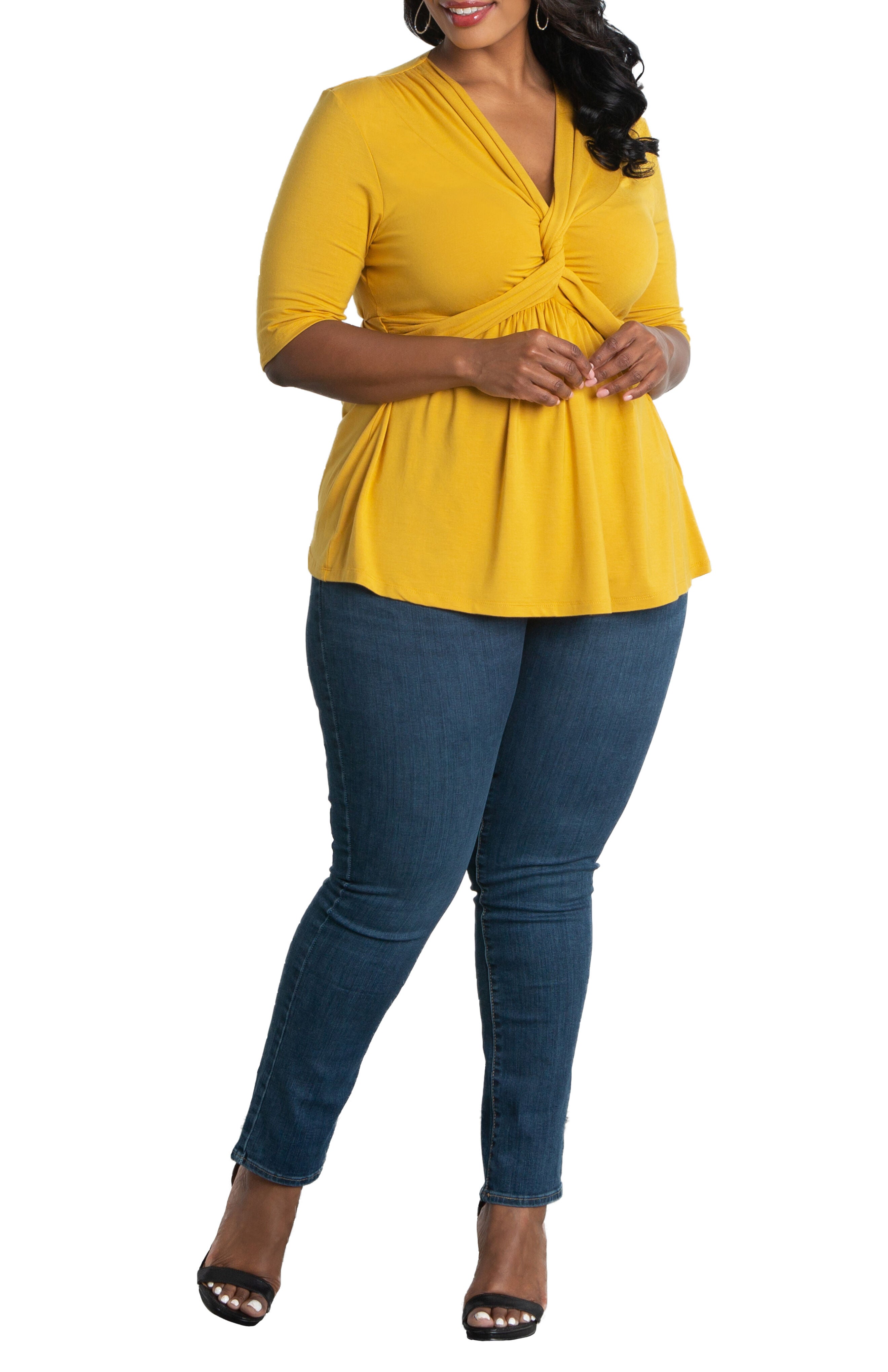 Caycee Twist Top, MARIGOLD / Mustard, alternate image number 1