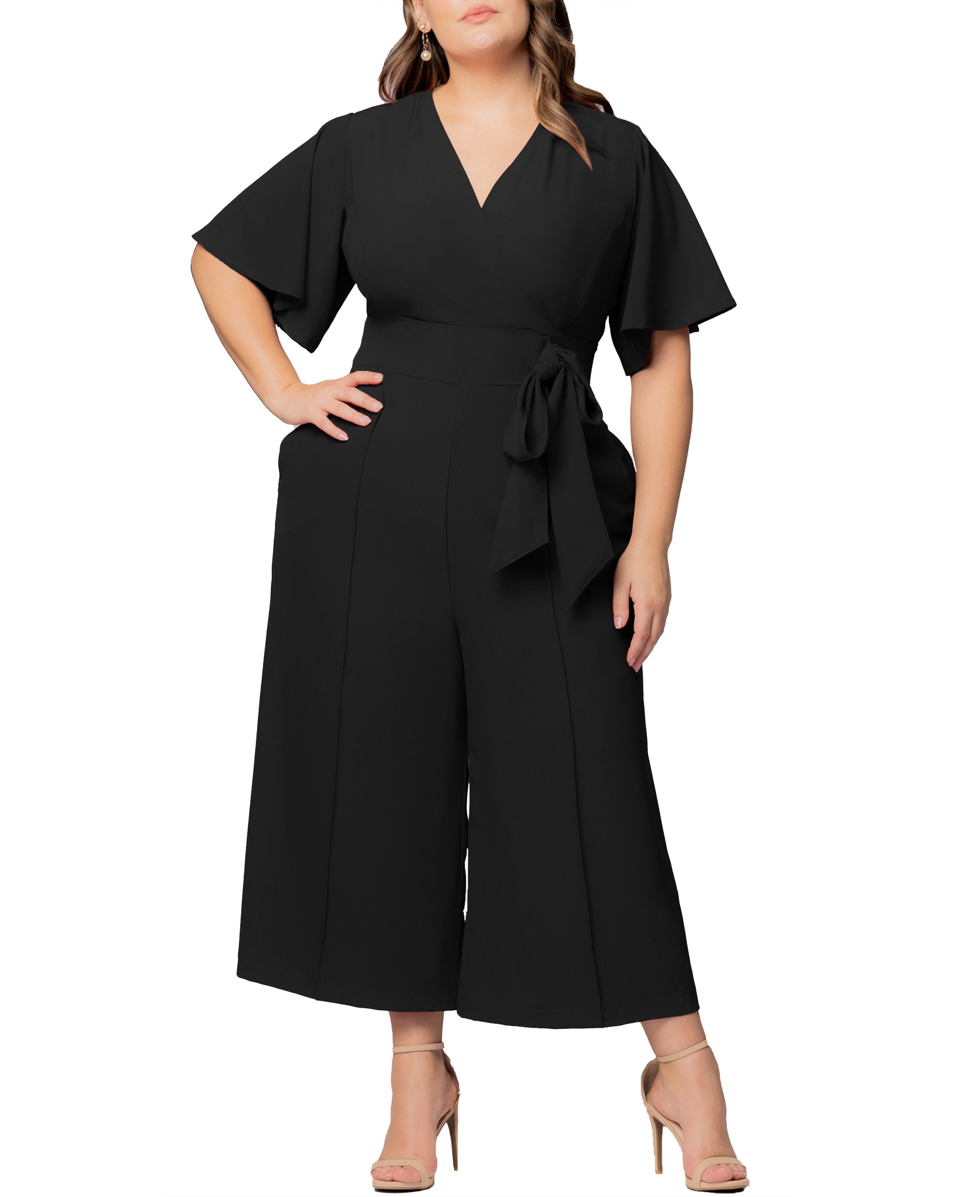 Evelyn Cropped Jumpsuit, BLACK NOIR / Black, hi-res image number 0