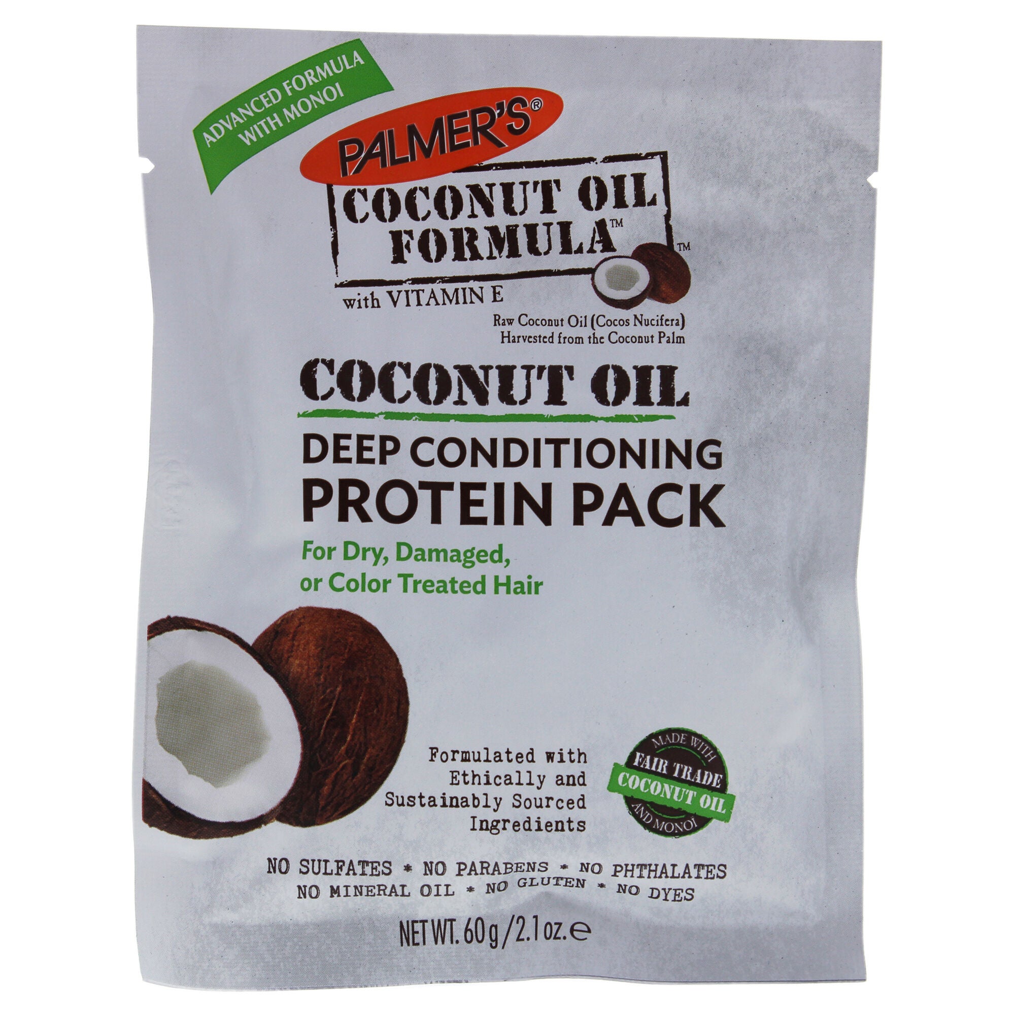 Coconut Oil Deep Conditioning Protein Pack by Palmers for Unisex - 2.1 oz Conditioner, See Description, hi-res image number 0