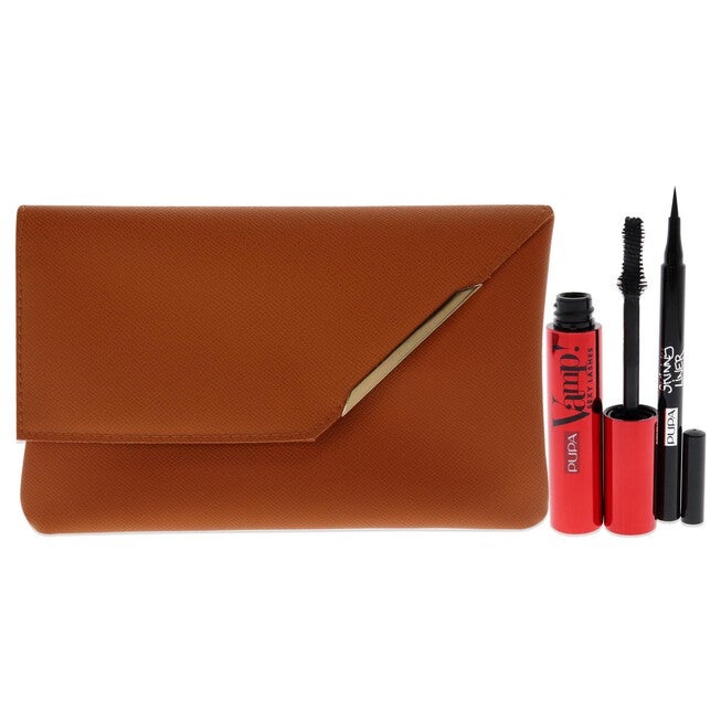 Vamp! Sexy Lashes and Skinny Liner Set by Pupa Milano for Women - 3 Pc 0.40oz Vamp! Sexy Lashes Mascara - 011 Black, 0.034oz Skinny Liner, Handy Bag, , alternate image number null