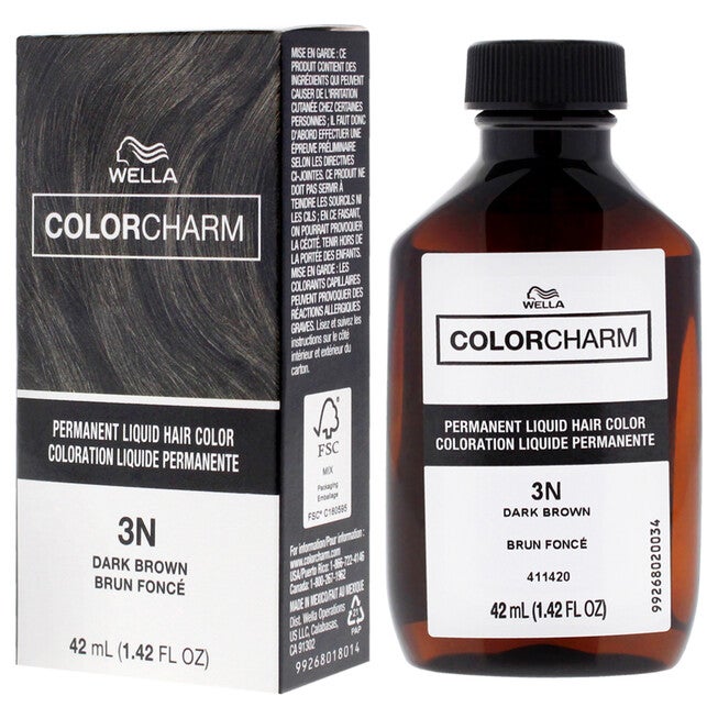 Color Charm Permanent Liquid Hair Color - 3N Dark Brown by Wella for Unisex - 1.42 oz Hair Color, See Description, alternate image number 3