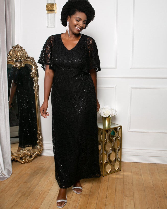 Celestial Cape Sleeve Gown, , alternate image number 7