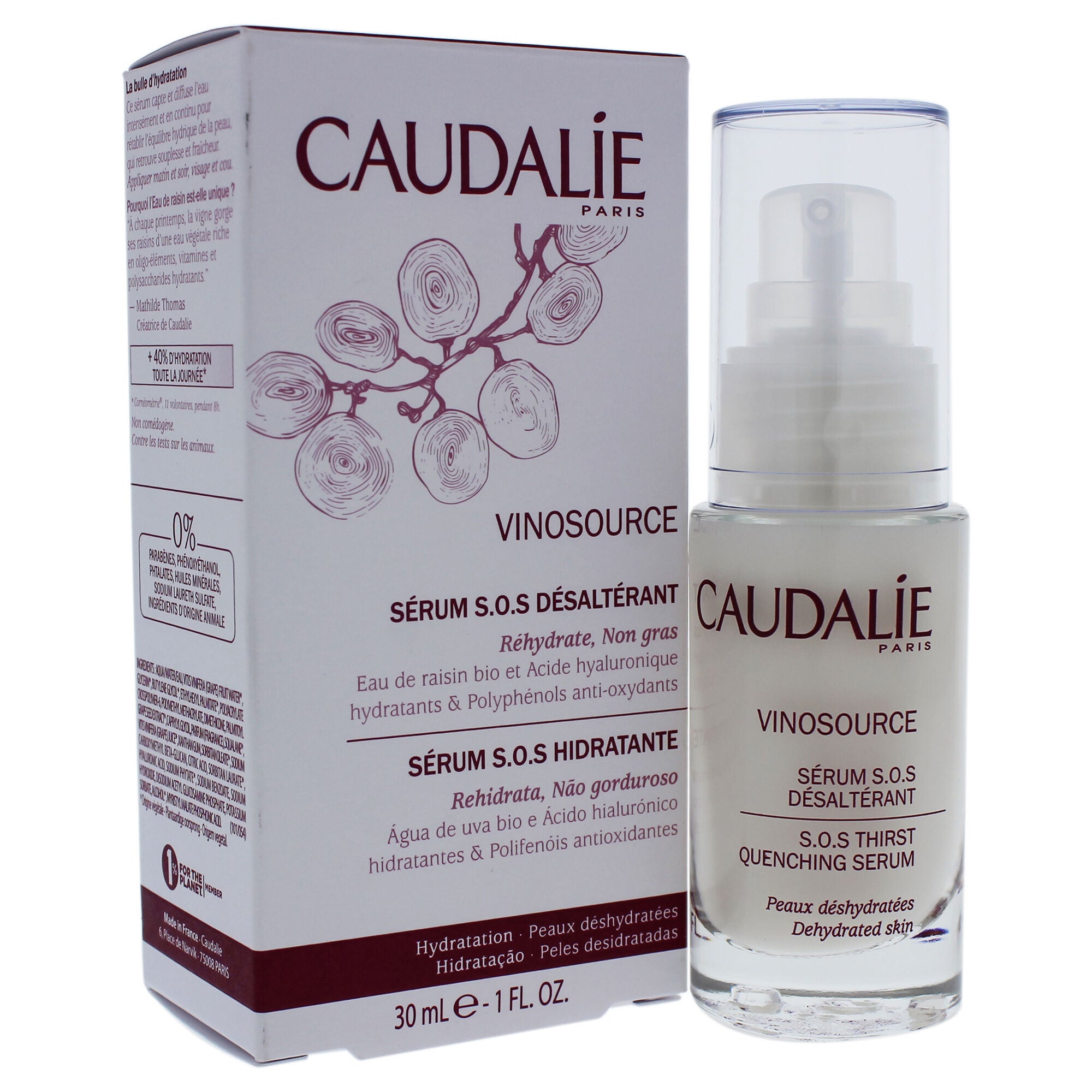 Vinosource S.O.S Hydration Serum by Caudalie for Women - 1 oz Serum, See Description, alternate image number 2