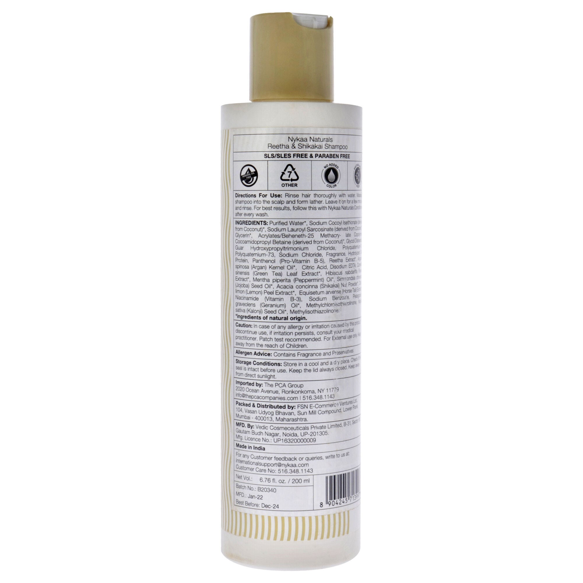 Shampoo - Reetha and Shikakai by Nykaa Naturals for Women - 6.76 oz Shampoo, , alternate image number 3