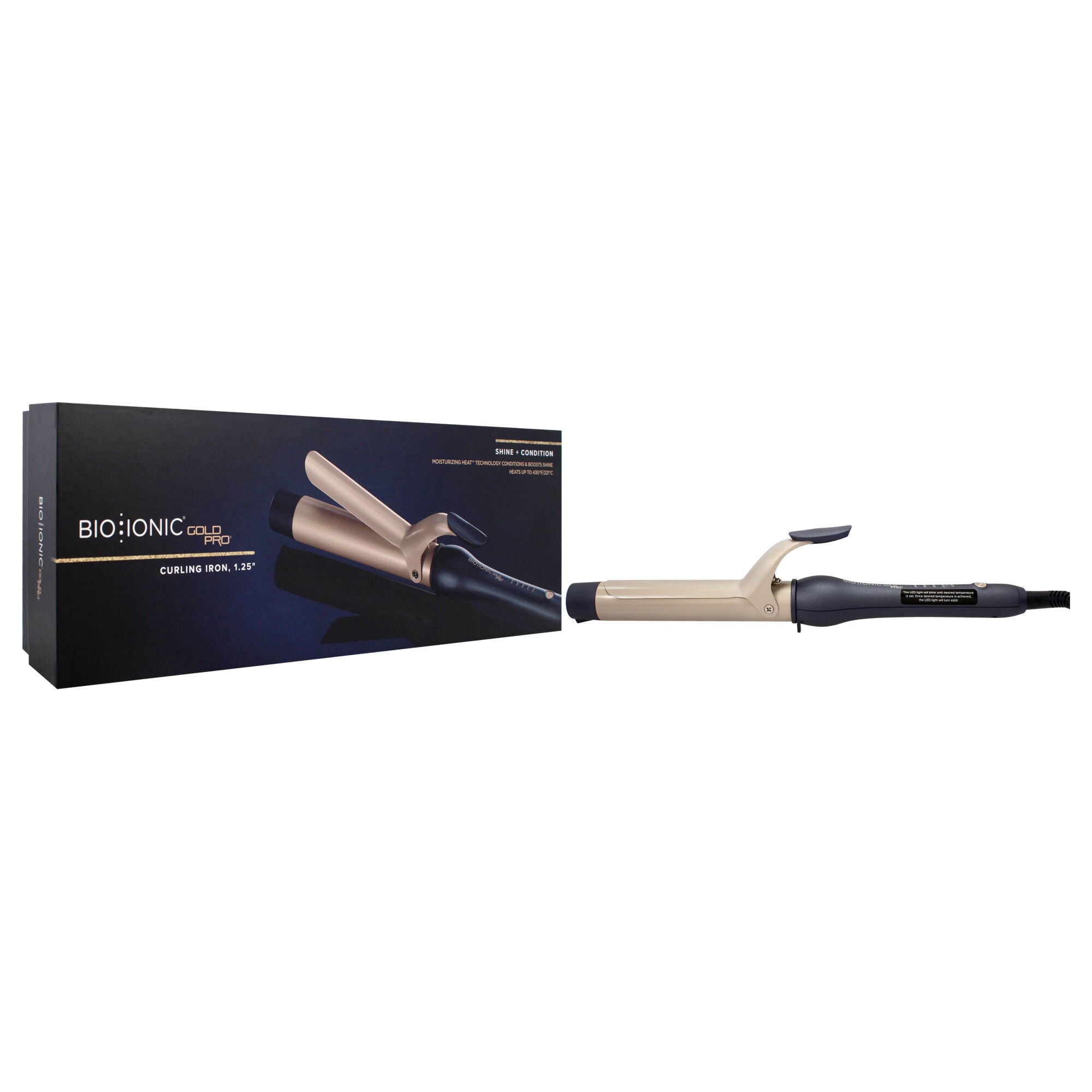 Gold Pro Curling Iron by Bio Ionic for Women - 1.25 Inch Curling Iron, See Description, alternate image number 2