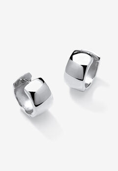 Sterling Silver Hoop Huggie Earrings