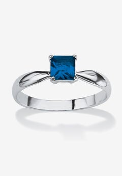 Birthstone .925 Silver Solitaire Ring